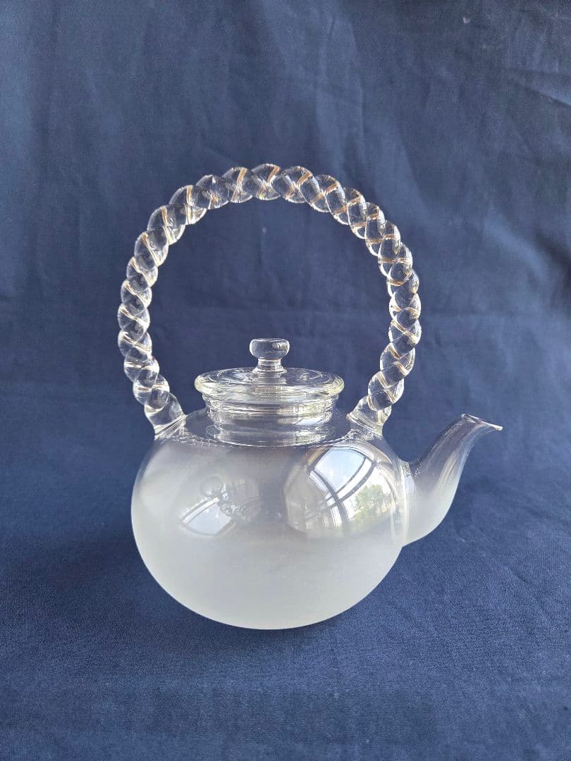 湯沸　義山　山下璃風作　未使用　ガラス　耐熱　湯沸かし