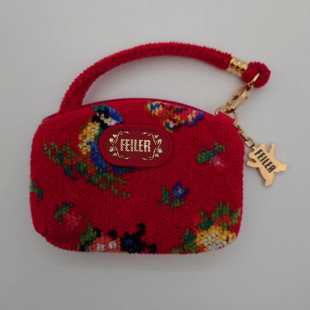 美品 FEILER フェイラー ハイジ レッド サイドポーチ - メルカリ