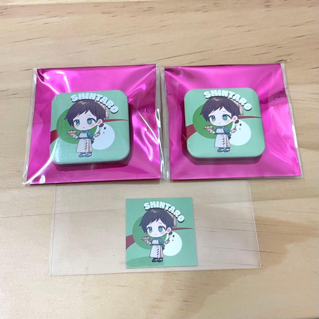 高田村交易所 ランダム正方形缶バッジ バレンタイン フレークシール