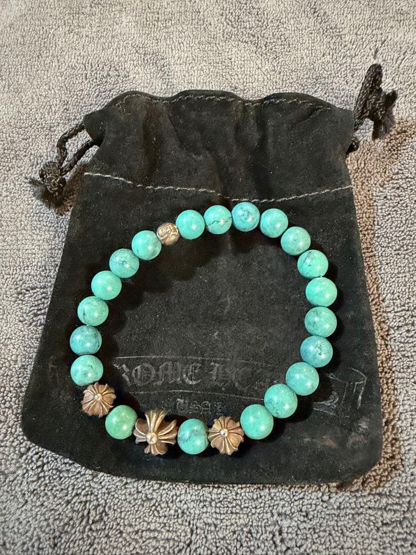 確実本物　クロムハーツ　ビーズブレスレット8mm