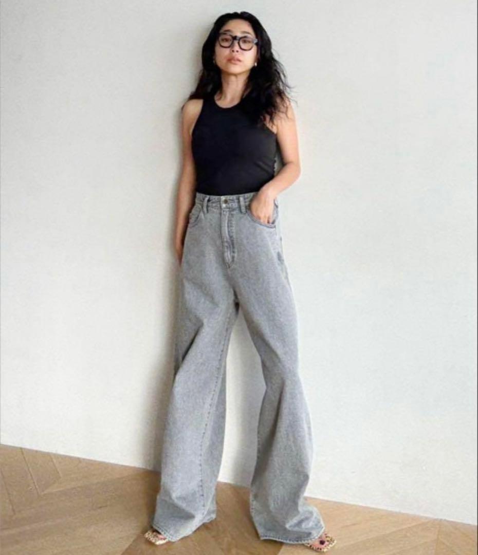 シールームリン ワイドウエストバギー SRN05 ライトグレー