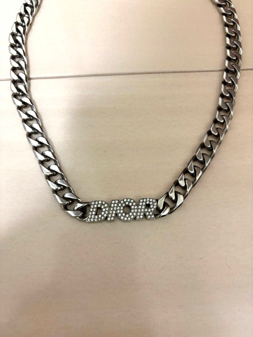 【年始セール】Dior チェーンネックレス ストーン付き