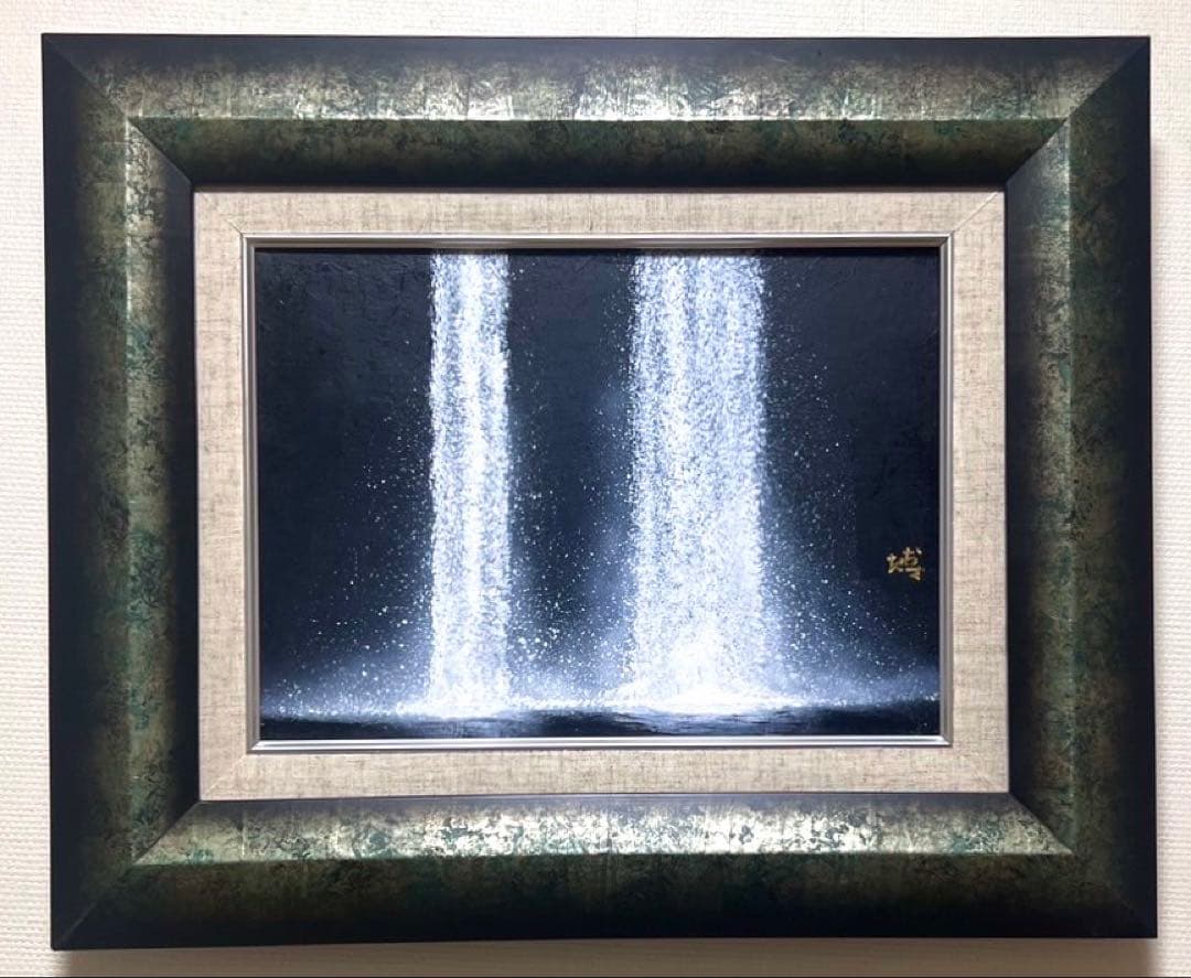 (F4号) 千住博【ウォーターフォール】肉筆/表サイン有り/裏シール有り/手描