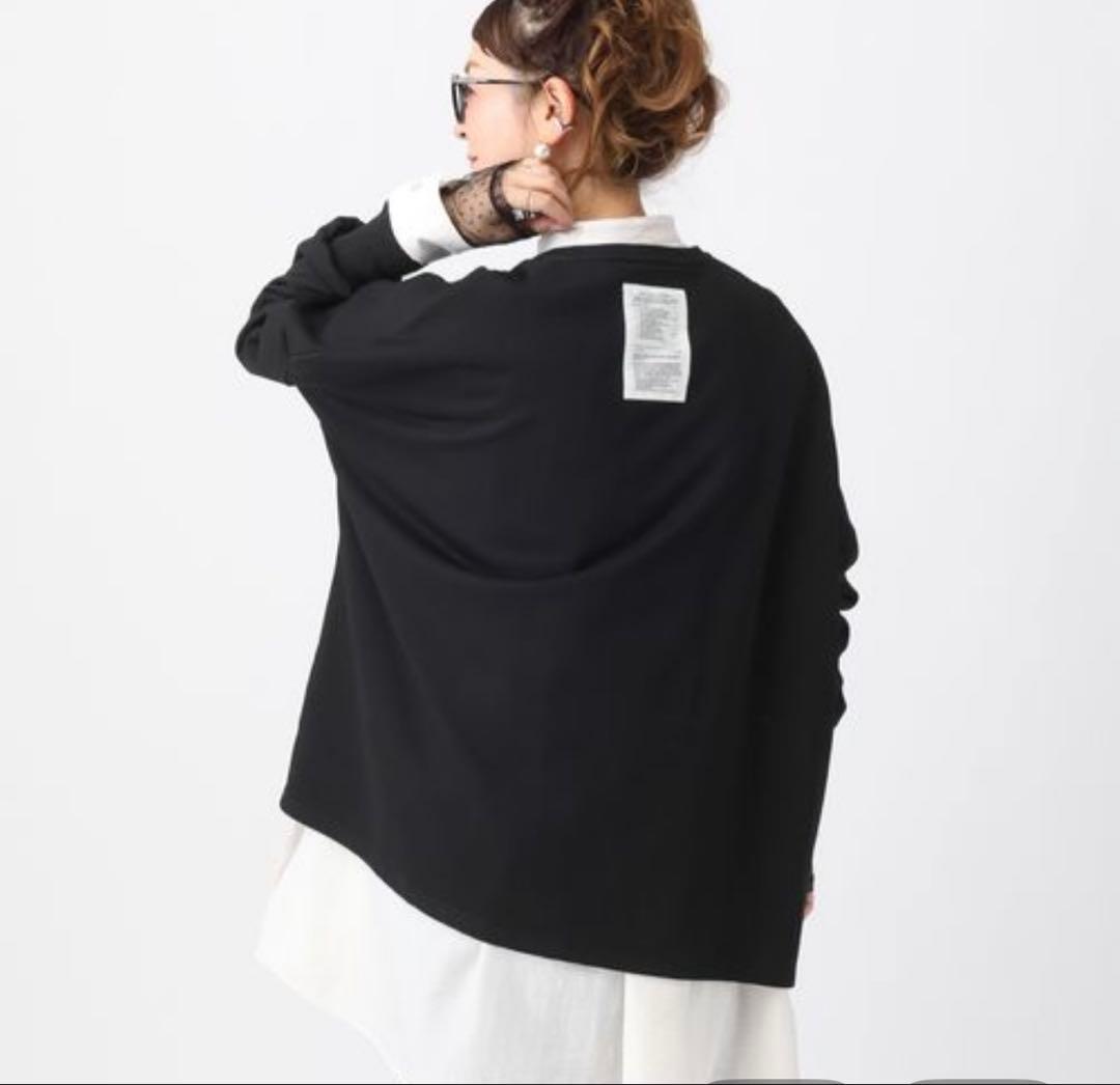 レプシィムLEPSIMレプスタ310/袖カスタムスウェット黒ブラック新品