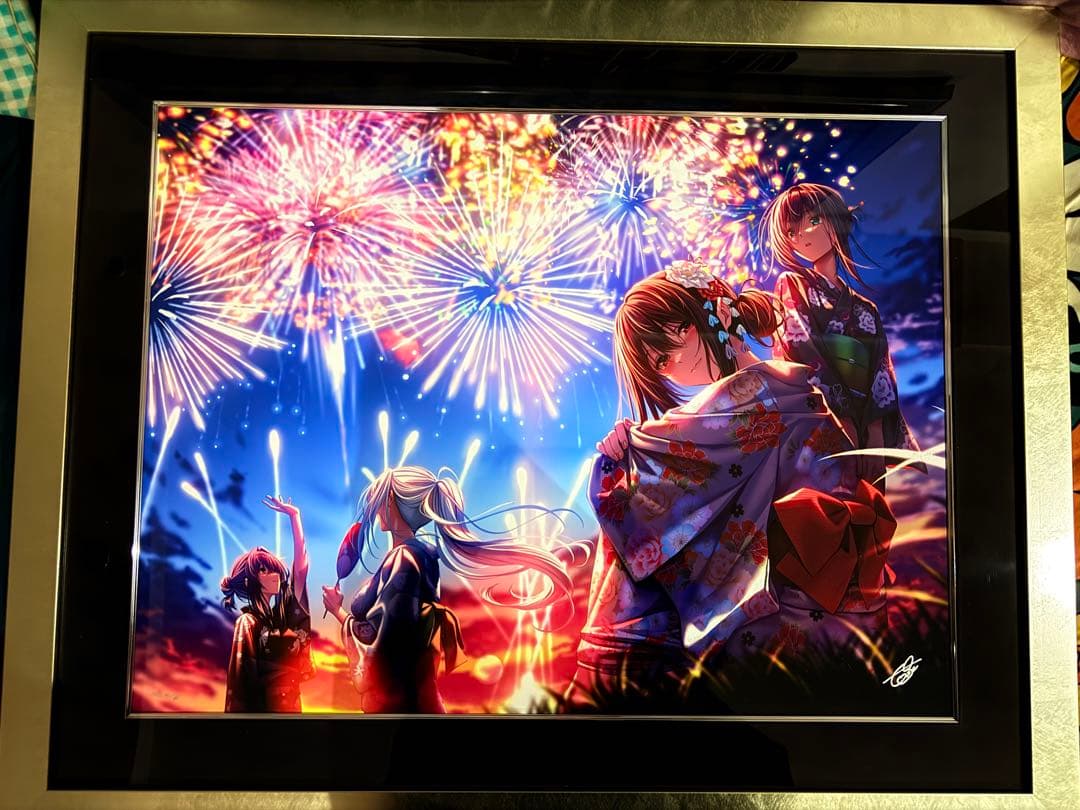 ピロ水　版画　彩夏　はにかみ彼女