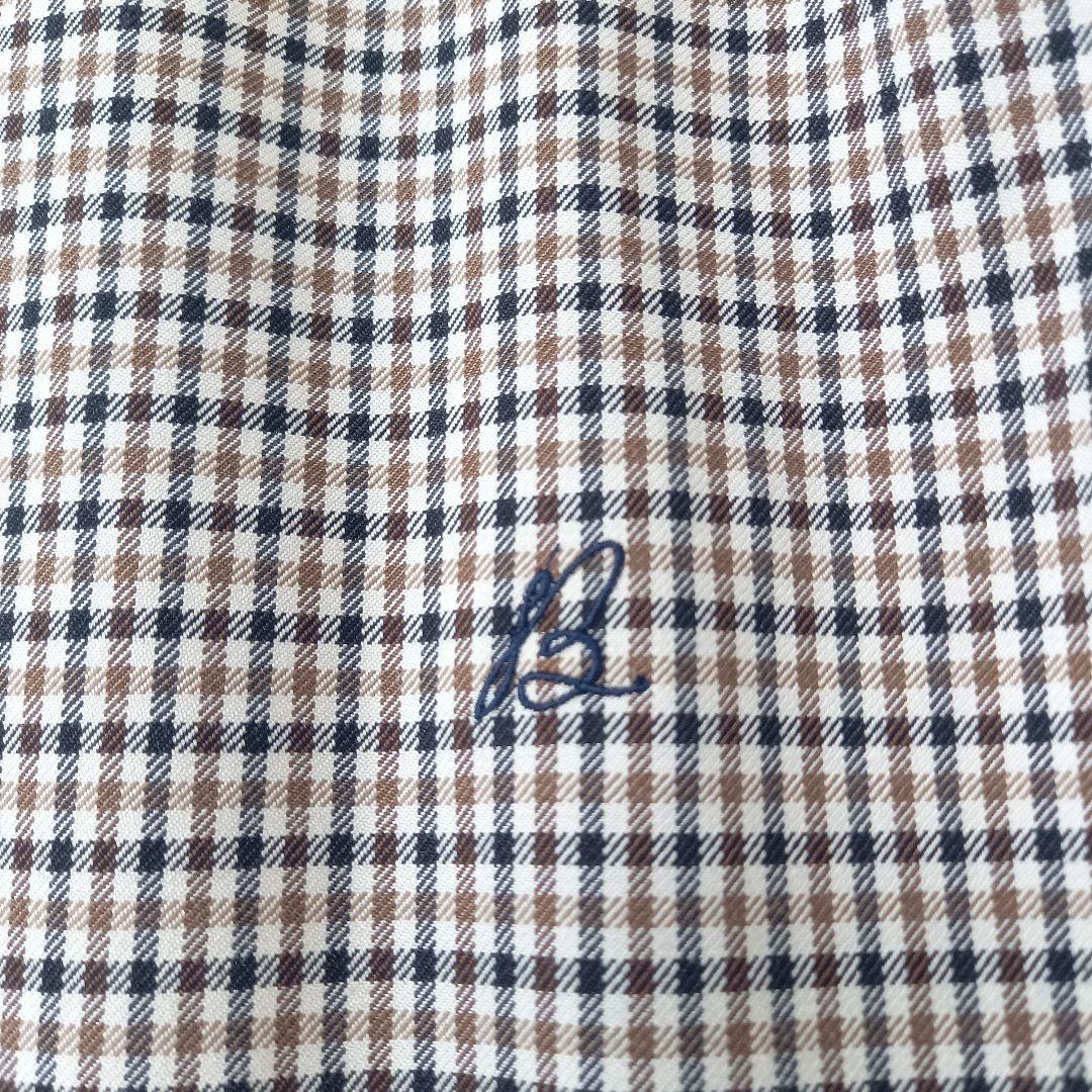 マディソンブルー クラブチェック 千鳥格子 刺繍 ボタンダウン シャツ
