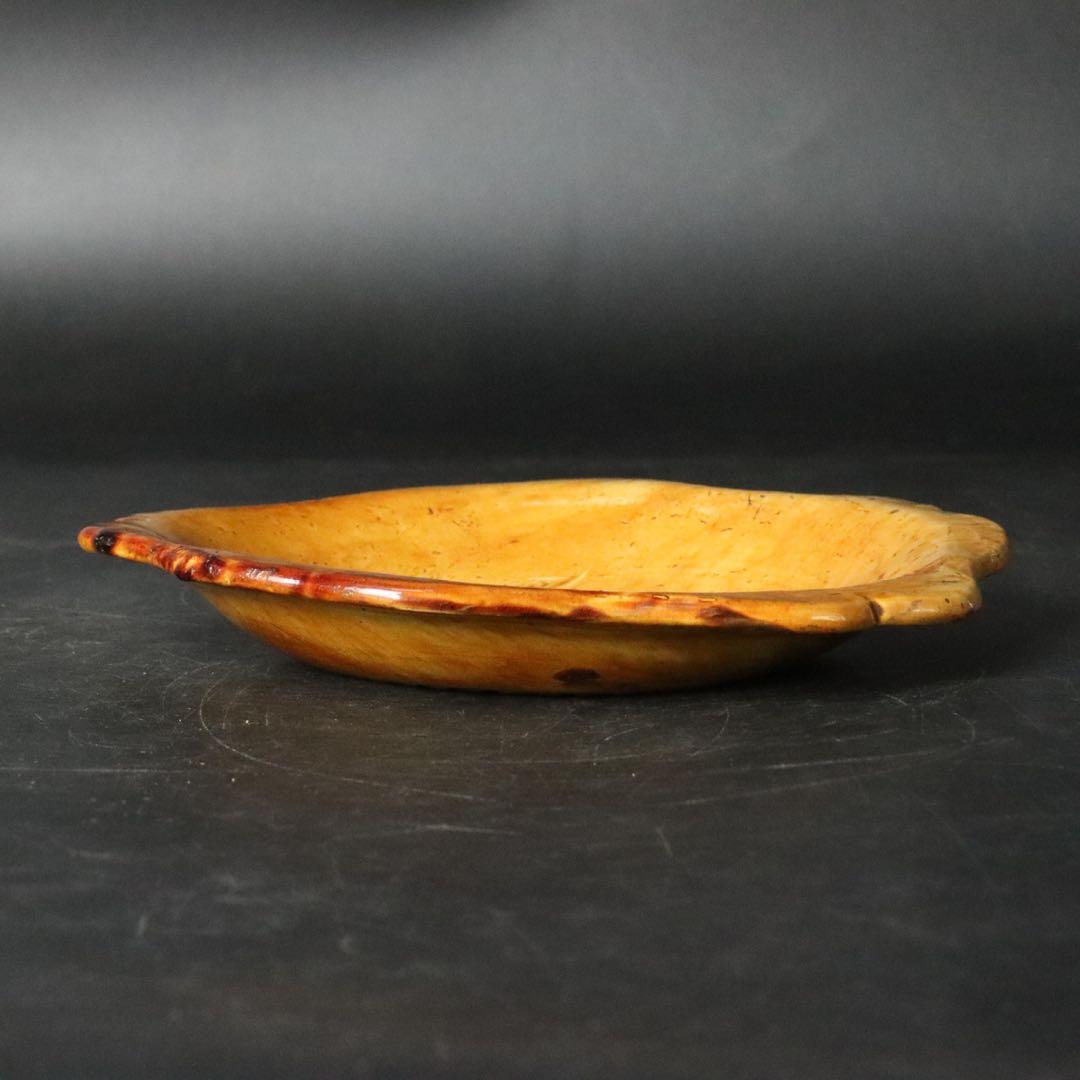 江戸時代 珉平焼 黄釉獅子図皿 木箱付 淡路焼 - メルカリ