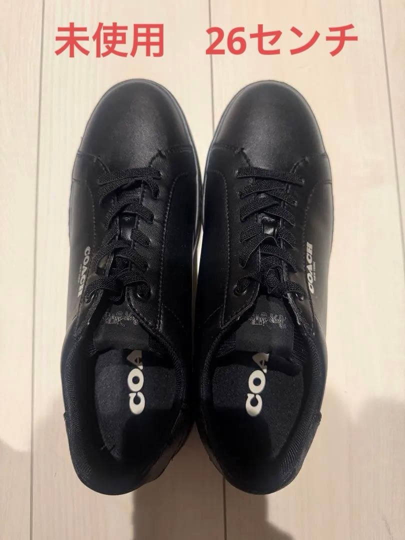 coach レザースニーカー ブラック　26センチ