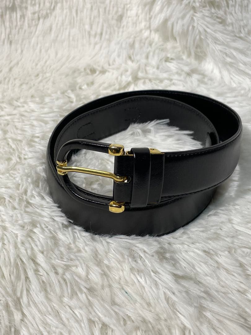 dunhill ダンヒル 本革 レザーベルト ブラック イタリア製 ユニ