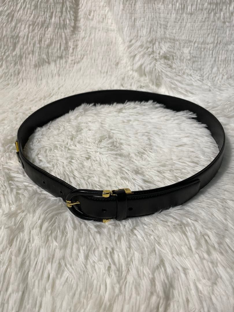 dunhill ダンヒル 本革 レザーベルト ブラック イタリア製 ユニ