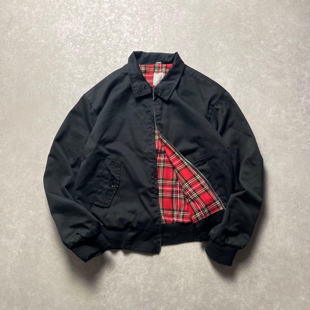 EuroVintageスイングトップブルゾンブラック黒ハリントンジャケット古着