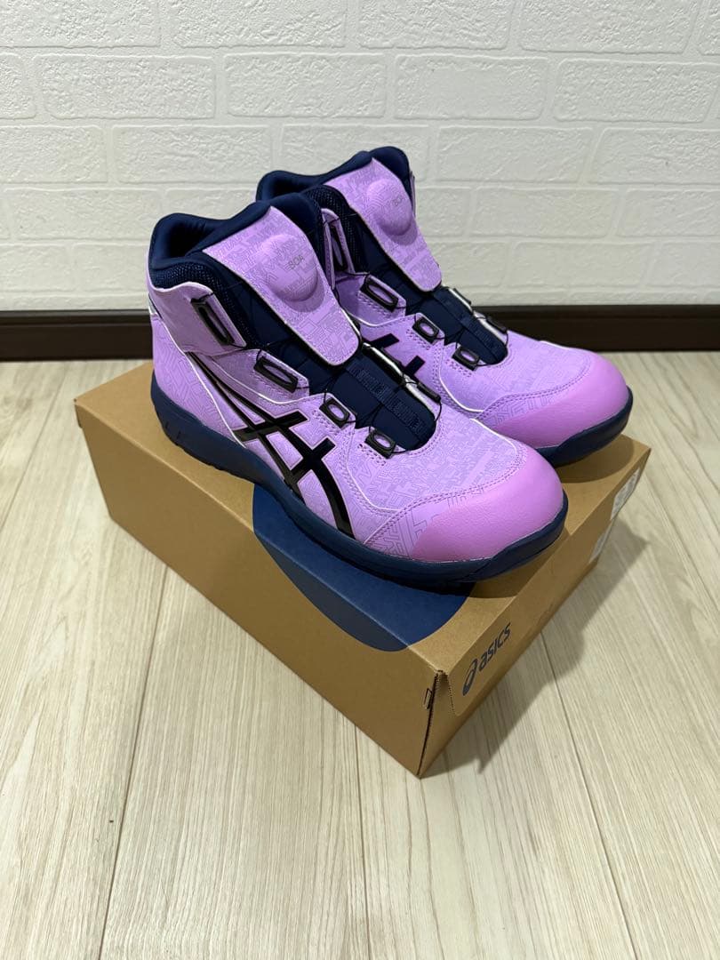 ASICS ハイカット安全靴 限定色 ピンク/ネイビー