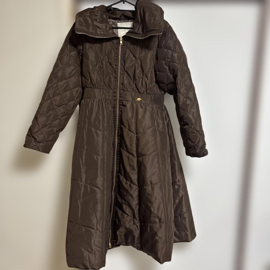 ビッグカラー フレア ダウン ドレスコート le reve vaniller