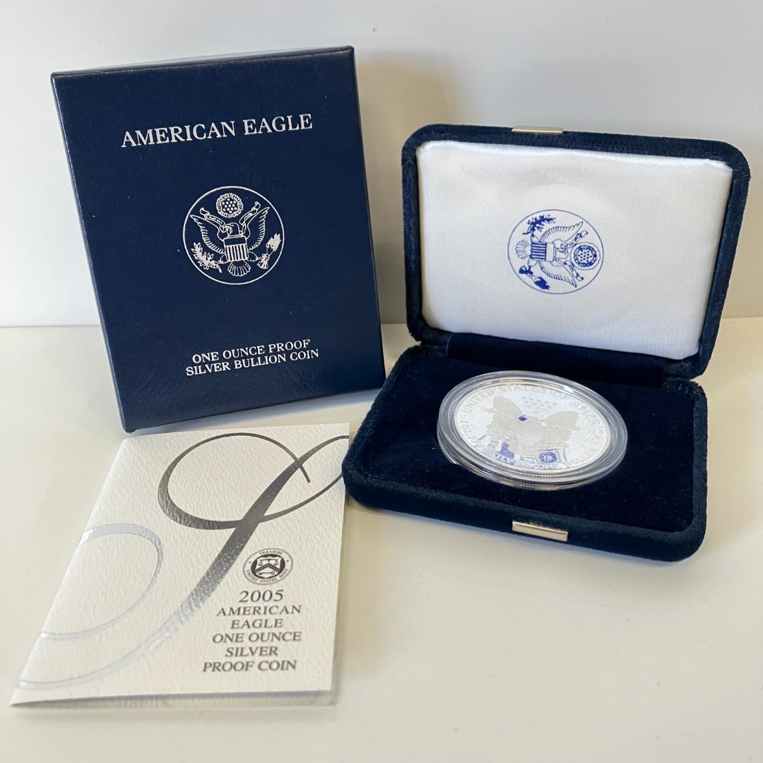 アメリカンイーグル　1オンス　2005年 アメリカ 1ドル銀貨 イーグル 2005年 彩色 – 野崎コイン