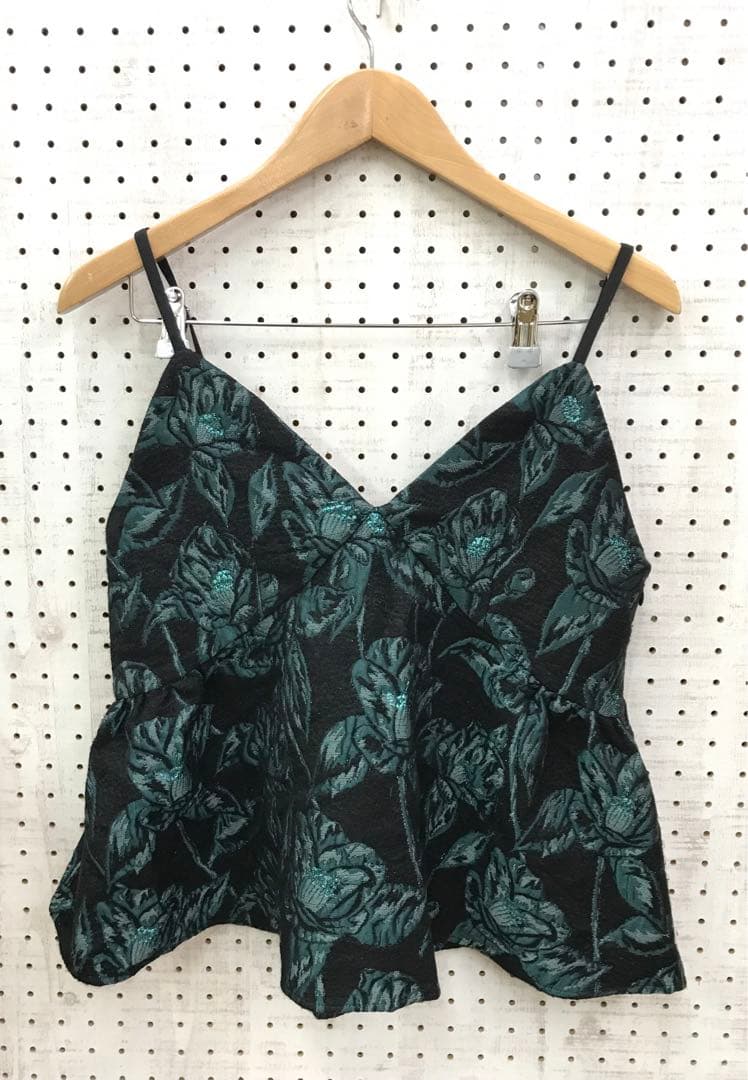 EBONY Camellia カメリアモチーフ　ジャガード織りビスチェ フラワー刺繍シアージャガードビスチェトップス [C7279] - レディース