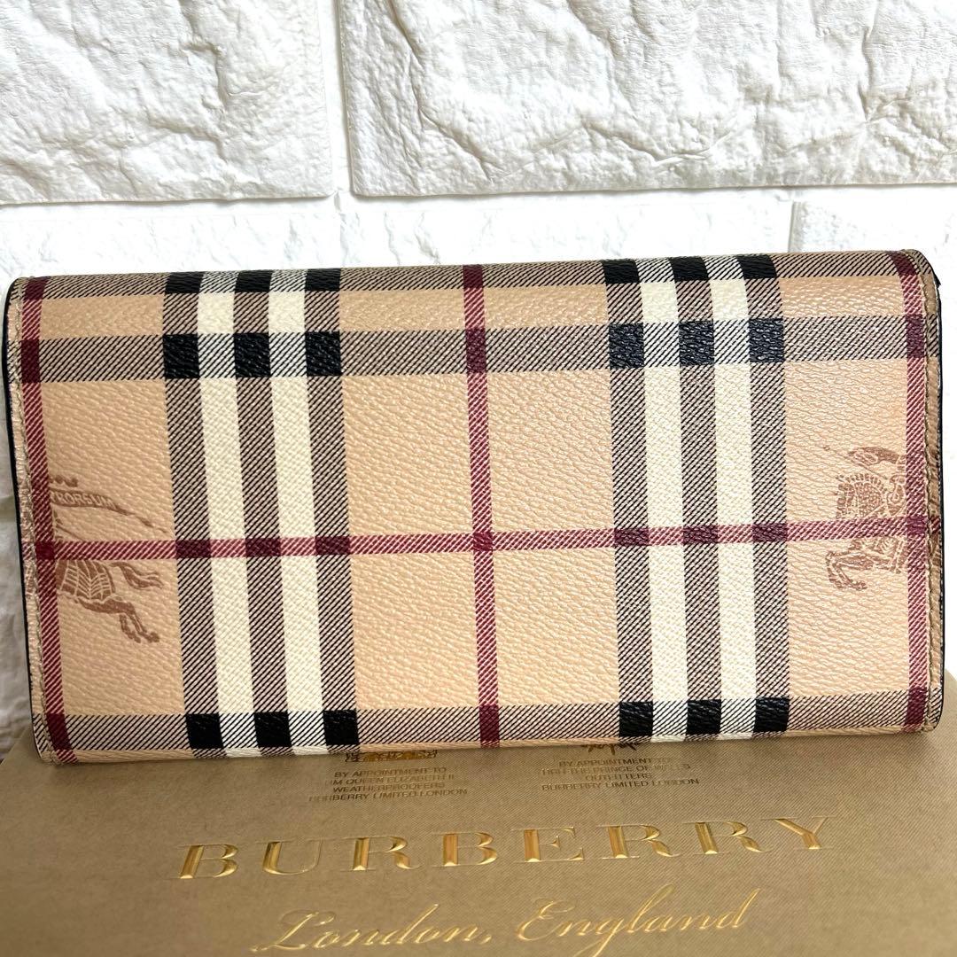 ✨美品✨バーバリー ノバチェック ホースロゴ 長財布 箱付き - メルカリ