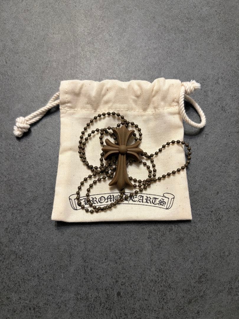 2025年購入【新品】クロムハーツ クロス ラバー ネックレス シリコン 茶色