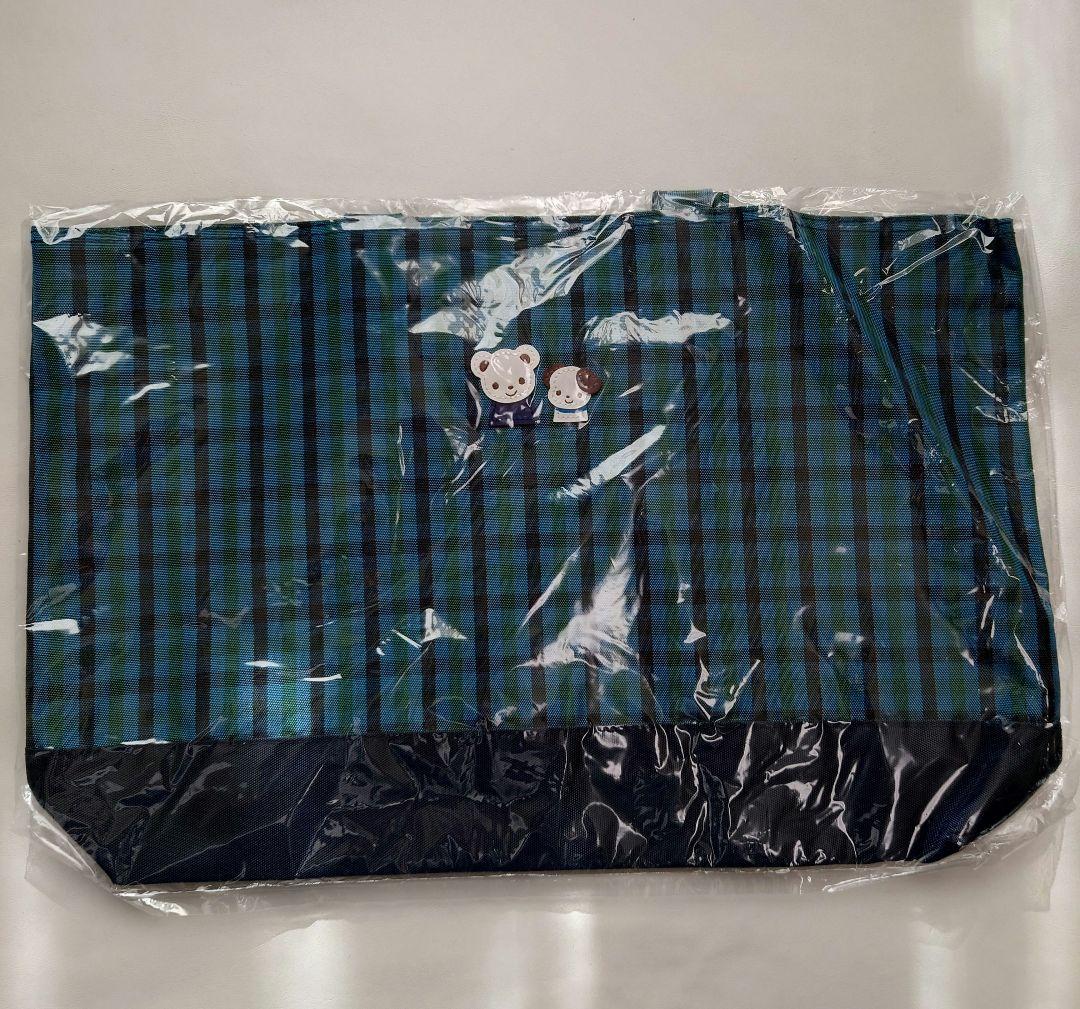 ファミリアチェック　レッスンバッグ　青系　ＸＢ