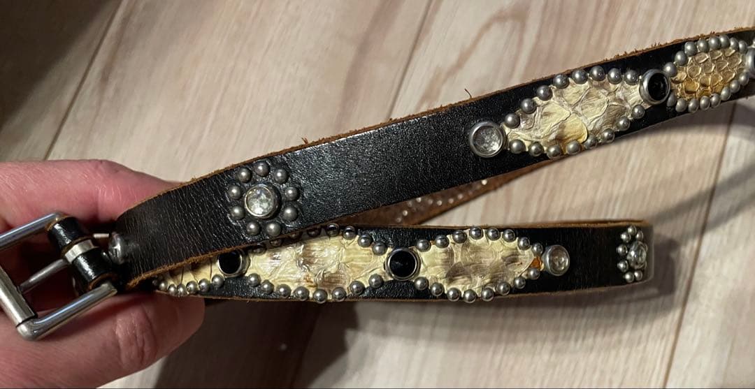 HTC ナロースタッズパイソンベルト　サイズ３４