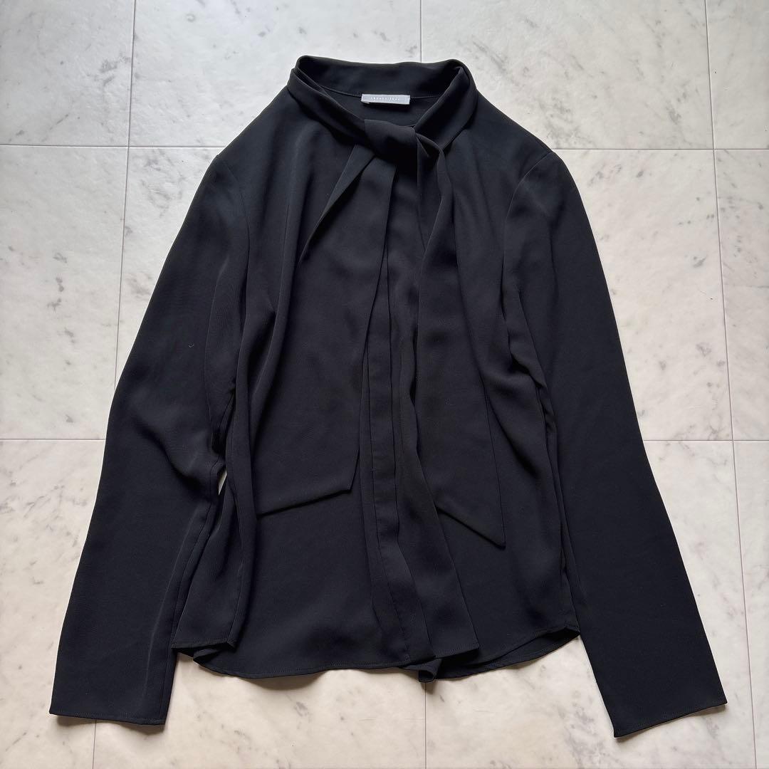 セオリーリュクス 長袖ボウタイシャツ ブラウス ブラック RYNA