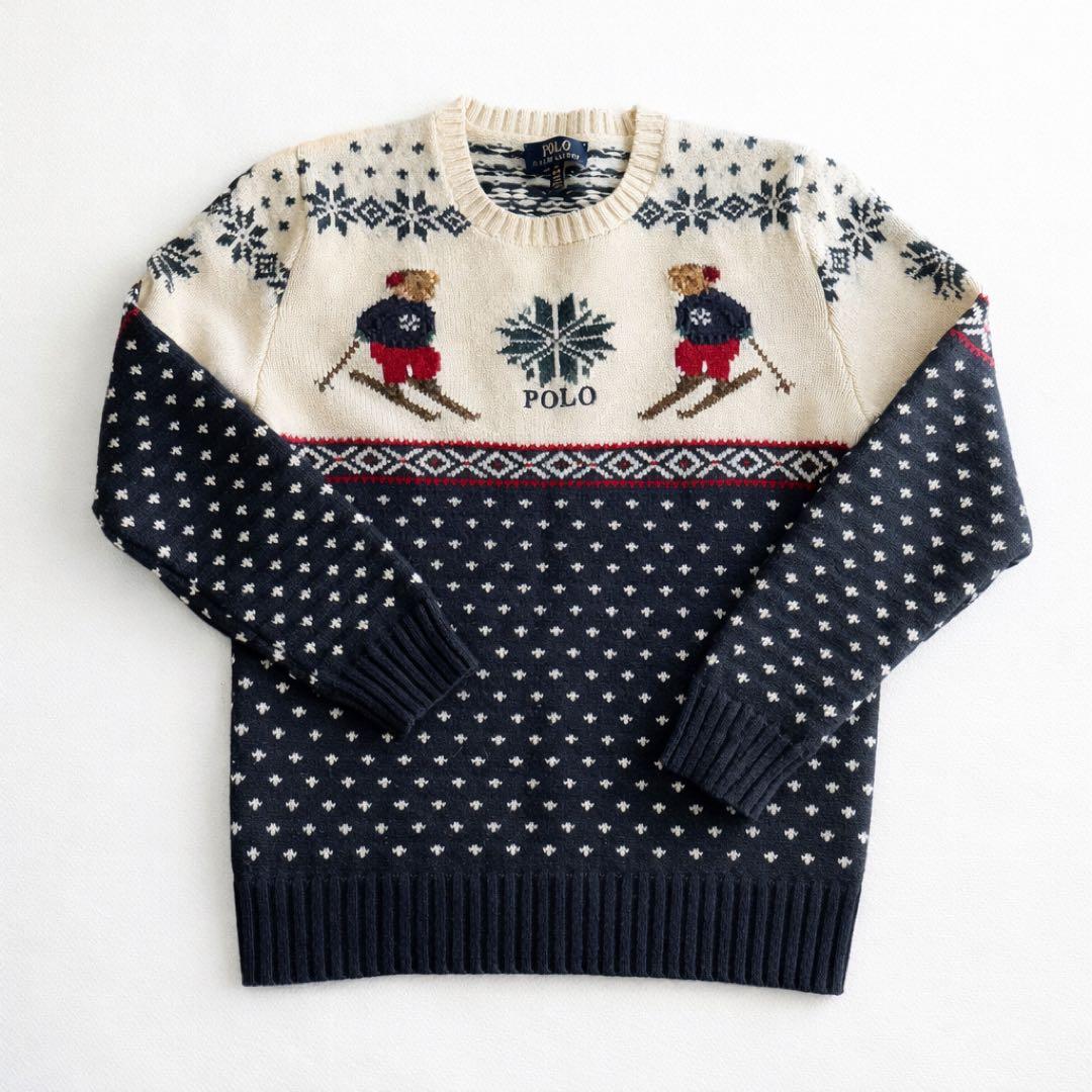 Polo Ralph Lauren POLOベア刺繍ニットセーター L