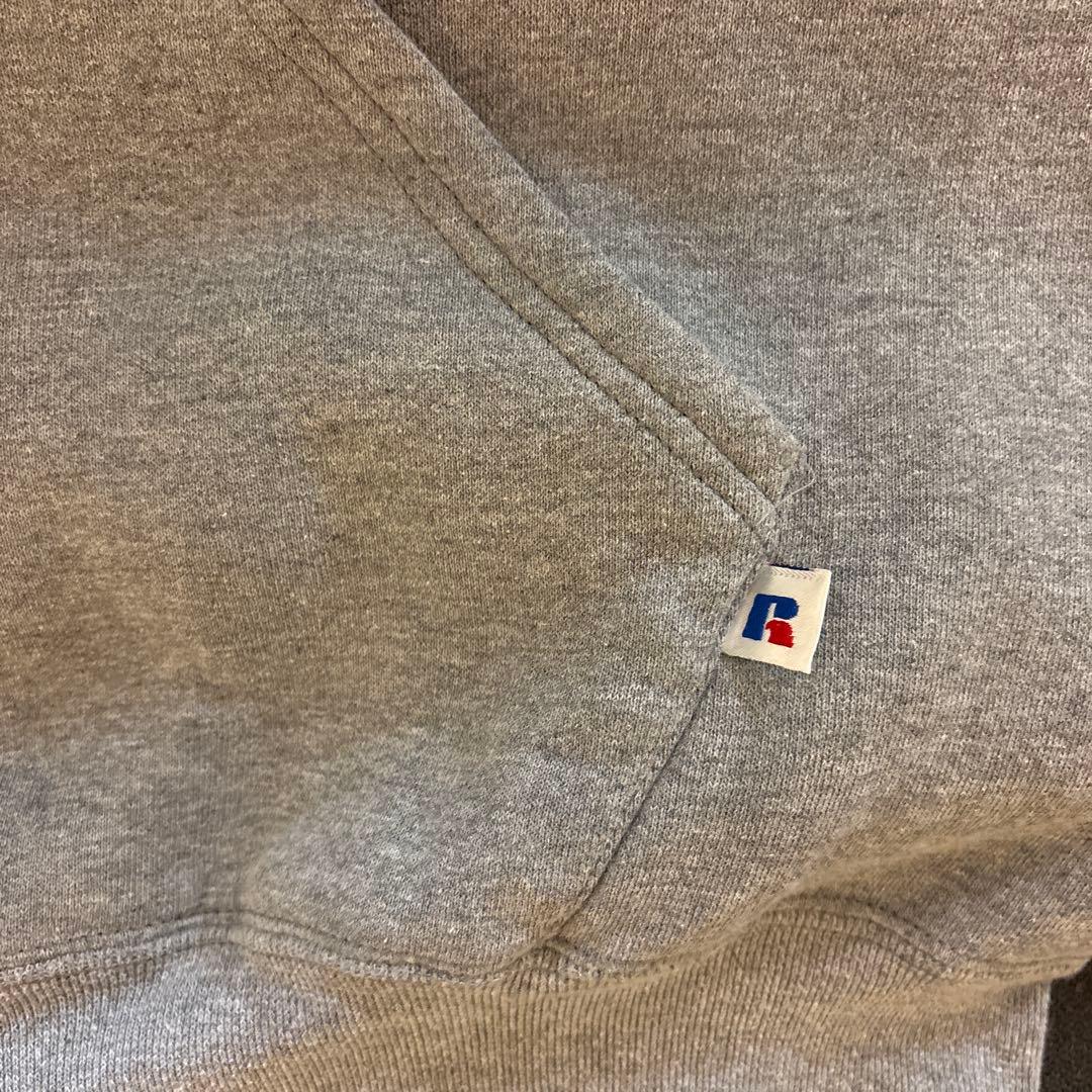 神サイズ 90s ラッセル 無地 パーカー USA製 L シルバー グレー - メルカリ