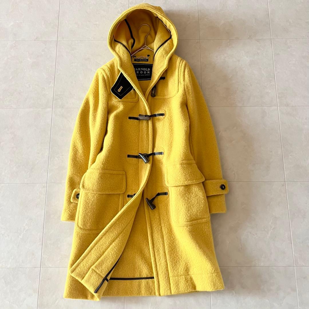 英国製✨HARNOLD BROOKアーノルドブルック ダッフルコート イエロー8 ラテンアイビーに着こなす大人のダッフルコート『HARNORD BROOK