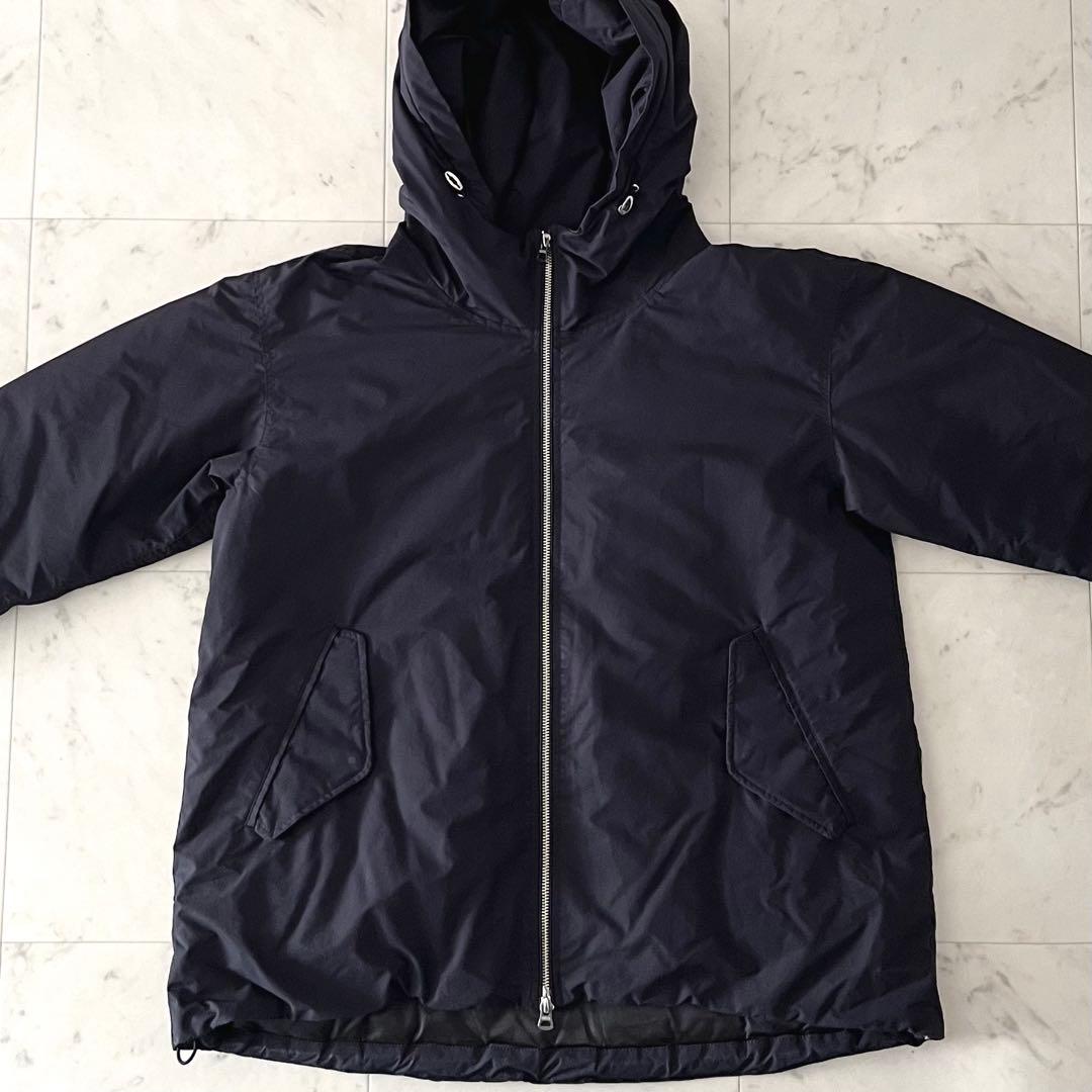 定価6,6万＊ロフトラボ フーデッドミドルダウンジャケット JEAN-2 紺