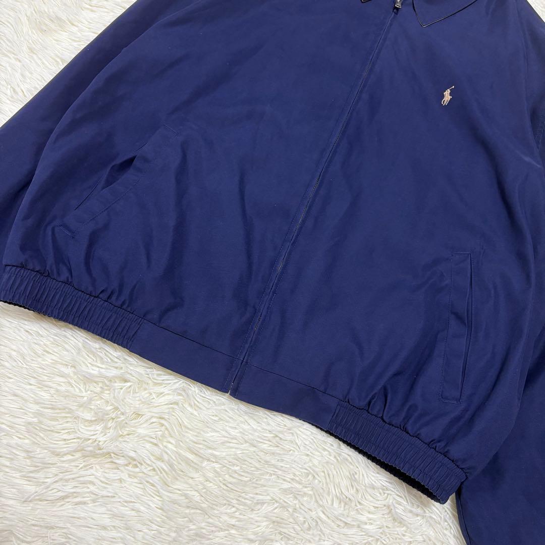 美品90s ポロバイラルフローレン ピーススキン スイングトップ ネイビー XL