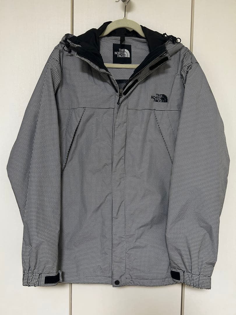 THE NORTH FACE スクープジャケット ギンガムチェック 黒白 XL