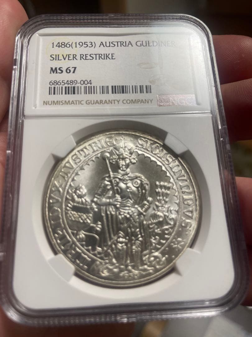 NGC MS67 1953年 オーストリア　1グールド ターラー 銀貨