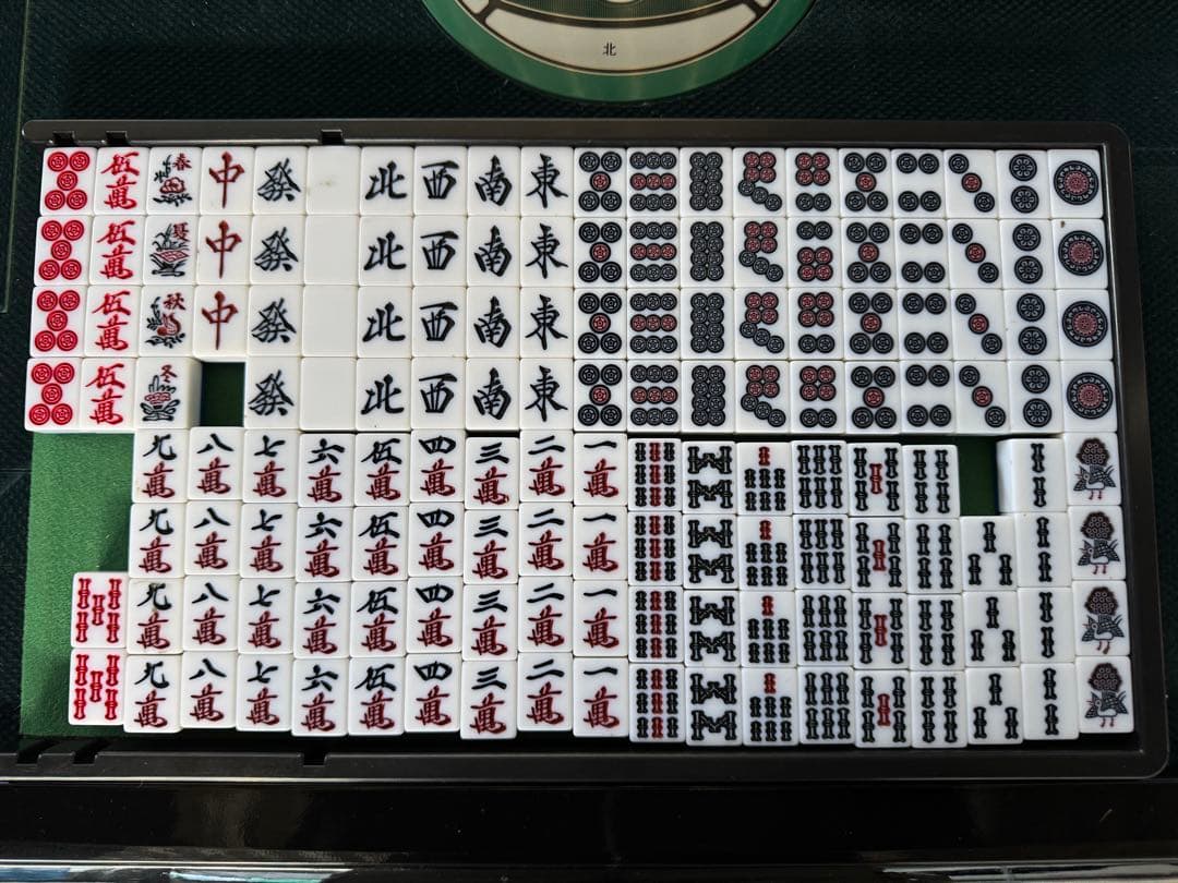 全自動用麻雀牌152枚　不揃い 01】全自動麻雀卓 折りたたみ式 33ミリ牌×2面＋赤牌点棒 静音タイプ ZD