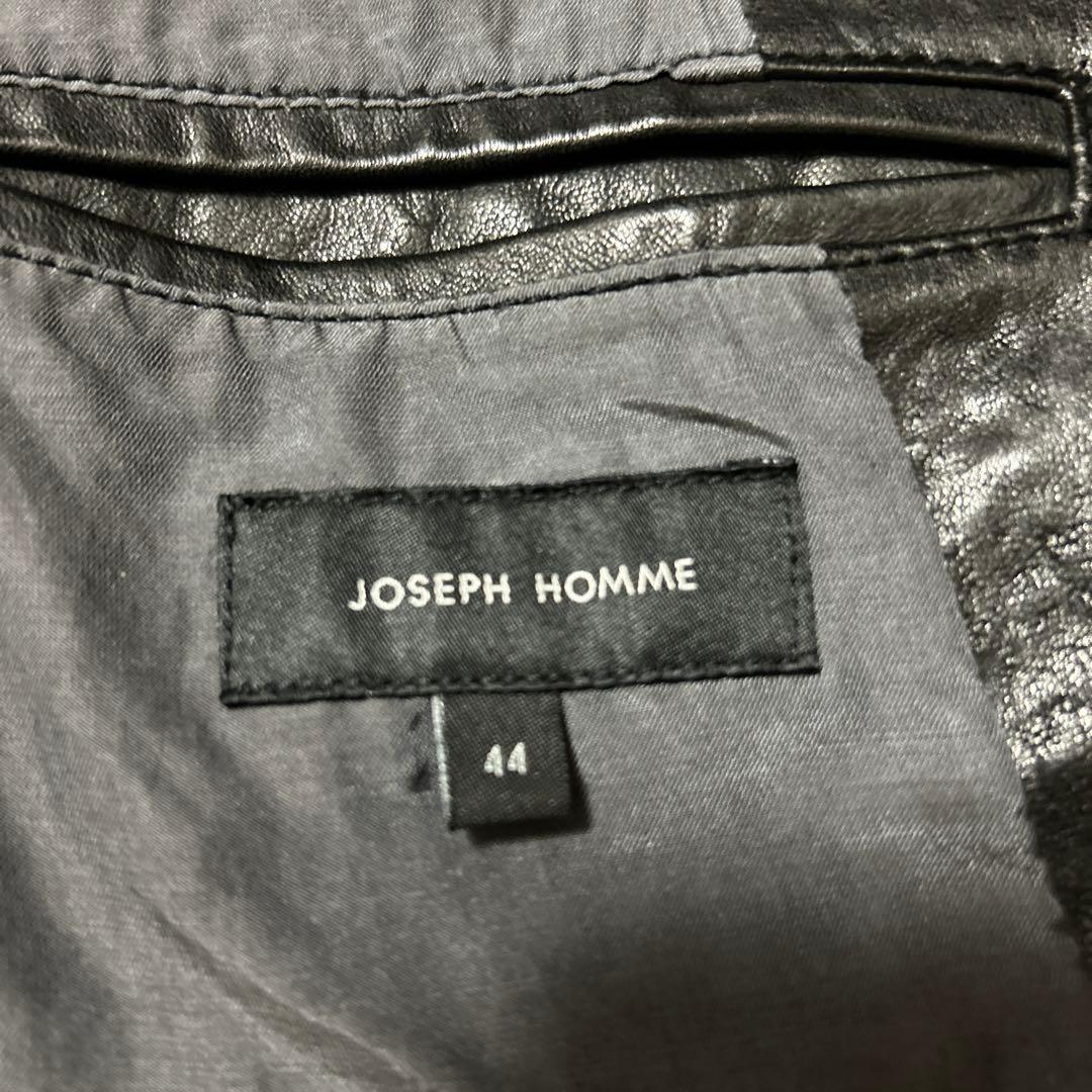 JOSEPH HOMME 羊革 総柄調ミリタリタイプ3ボタンレザージャケット