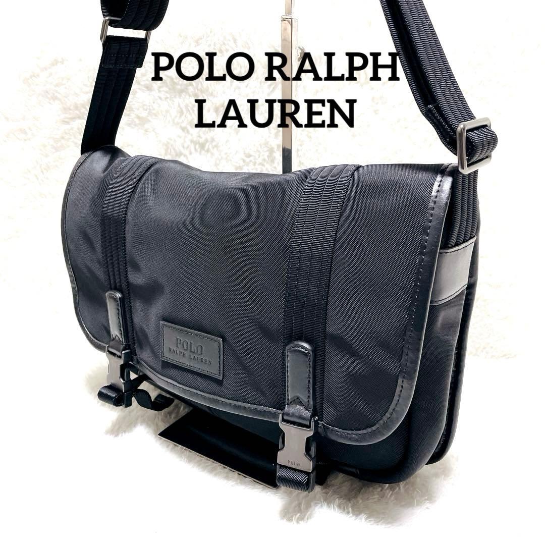 【美品】ポロ ラルフローレン メッセンジャーバッグ ショルダー 黒
