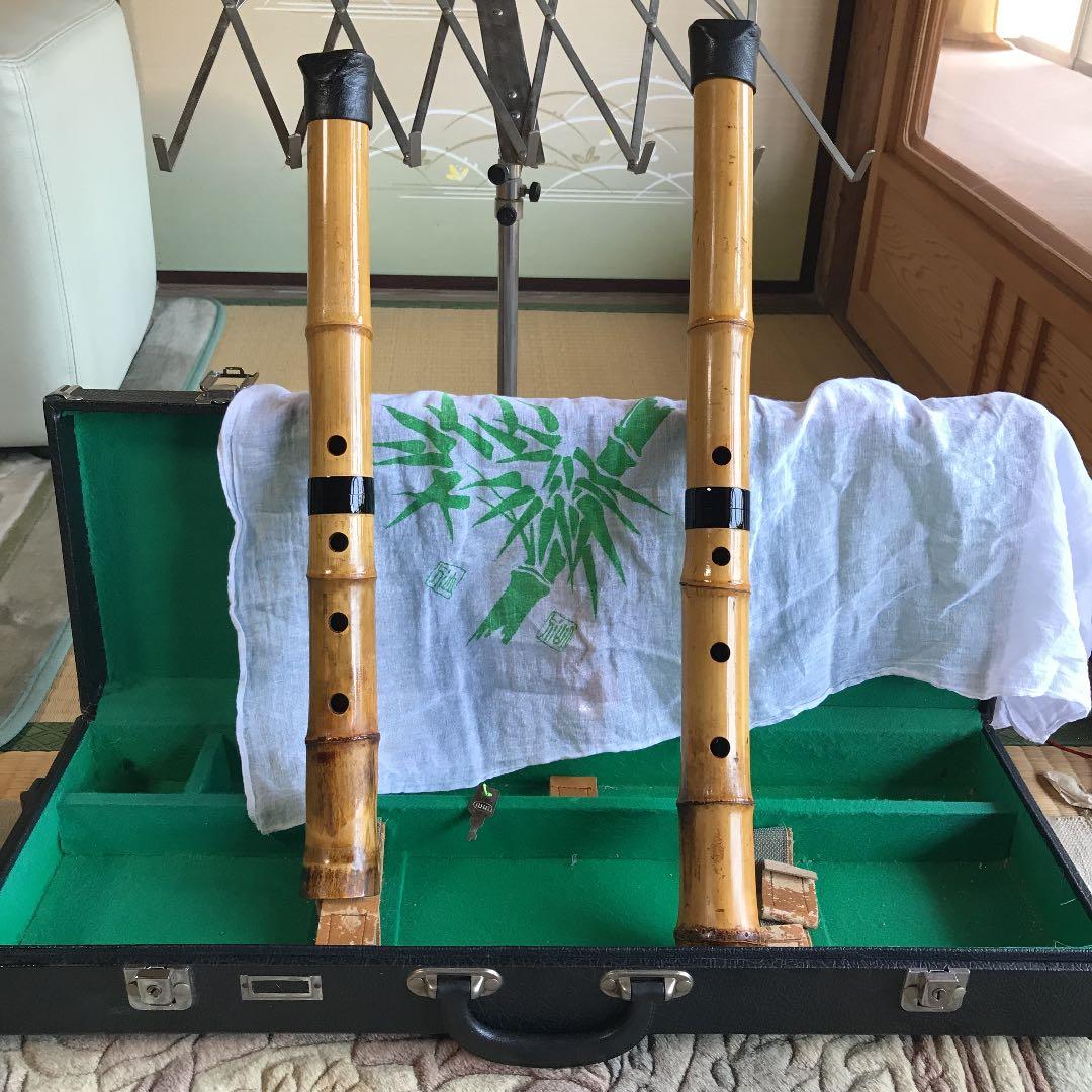 4 尺八　沢山銘　一尺八寸管　一尺六寸管　値下げ　鍵付きケース