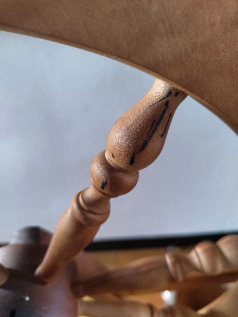 糸紡ぎ機 糸車(ボビン台、ボビン、糸かせ、説明書つき)