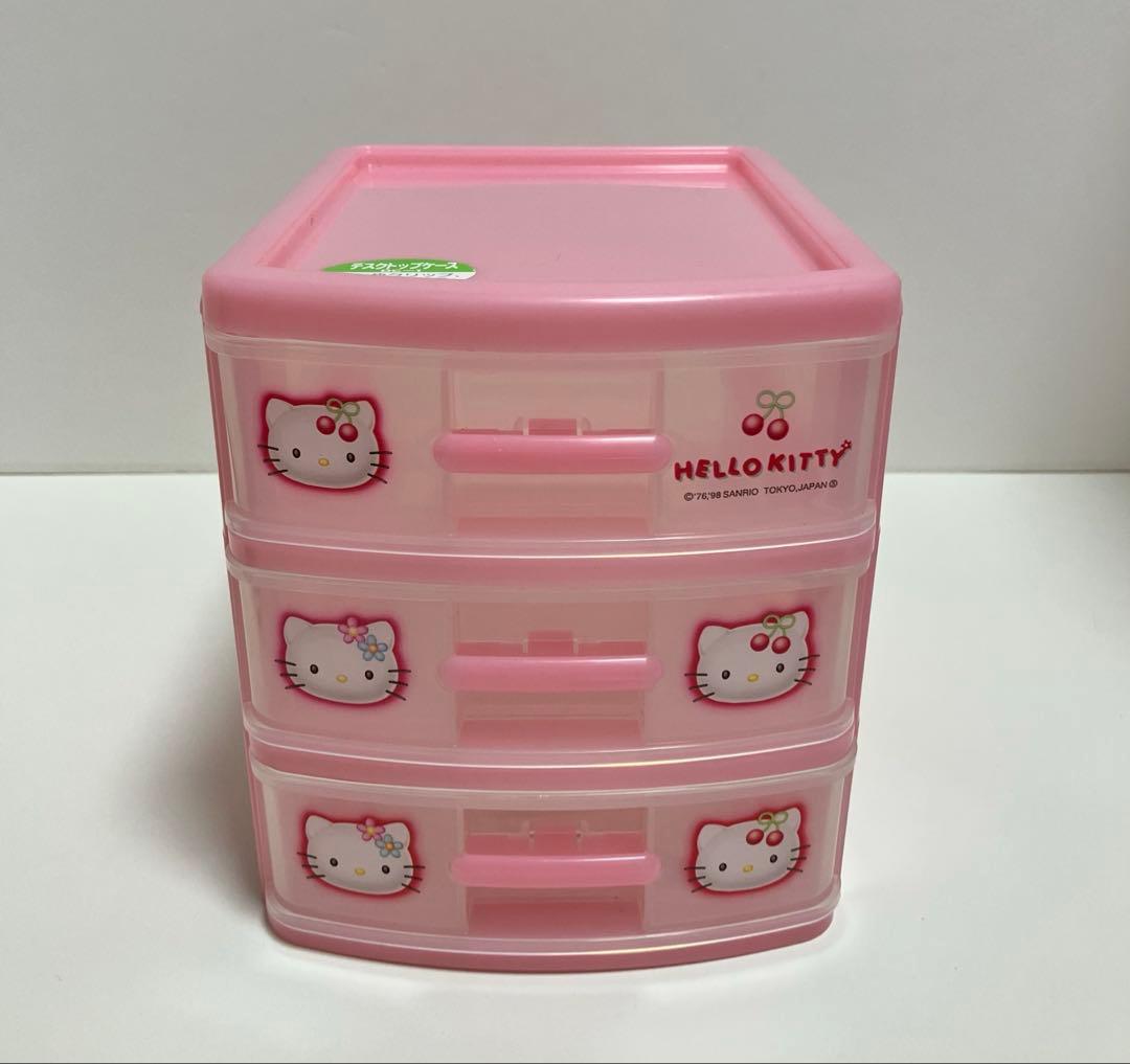 メ*ダ様 【断捨離】当時物 ハローキティ3段小物収納ボックス デスクトップケース