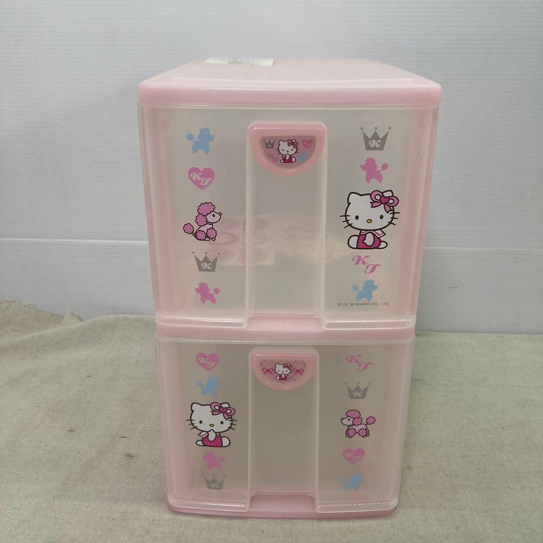 【2006年製★レア】ハローキティ　クリアチェスト　２段　引き出し　サンリオ