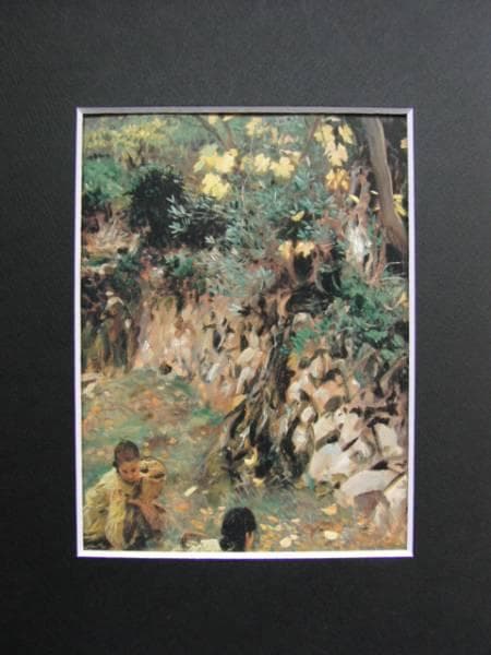 ジョン・シンガー・サージェント、花を集めて、ヴァルテモサ、希少な額装用画集より