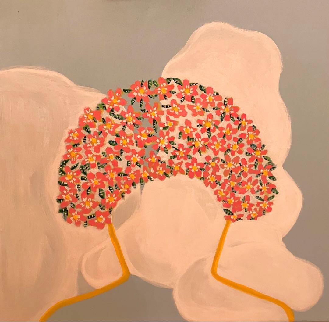 アクリル画 花のモチーフ 花🌷 Flower, Acrylic on paper 27.5x22cm #花 #flower #アクリル画