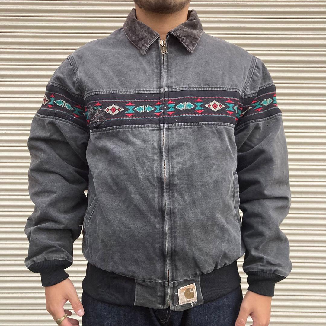 90s カーハート サンタフェ ネイティブ柄 チマヨ柄 ブラックダック