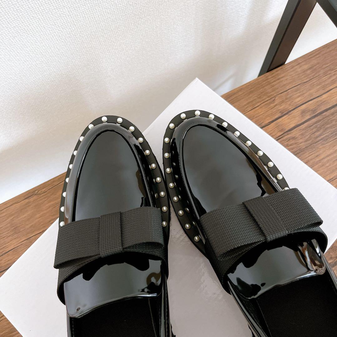 美品 Akiron x Donoban パールリボンローファー - メルカリ