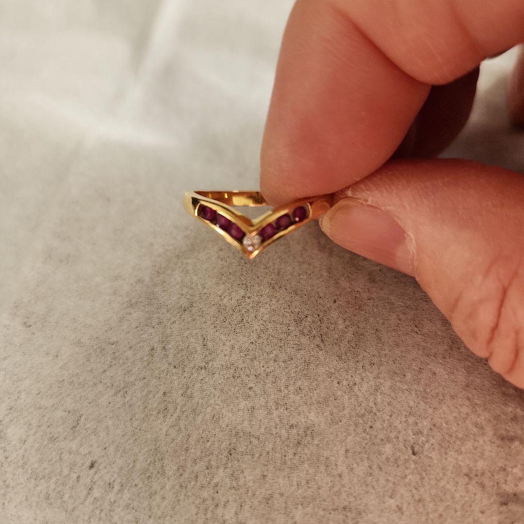 18金 ルビー ダイヤリング