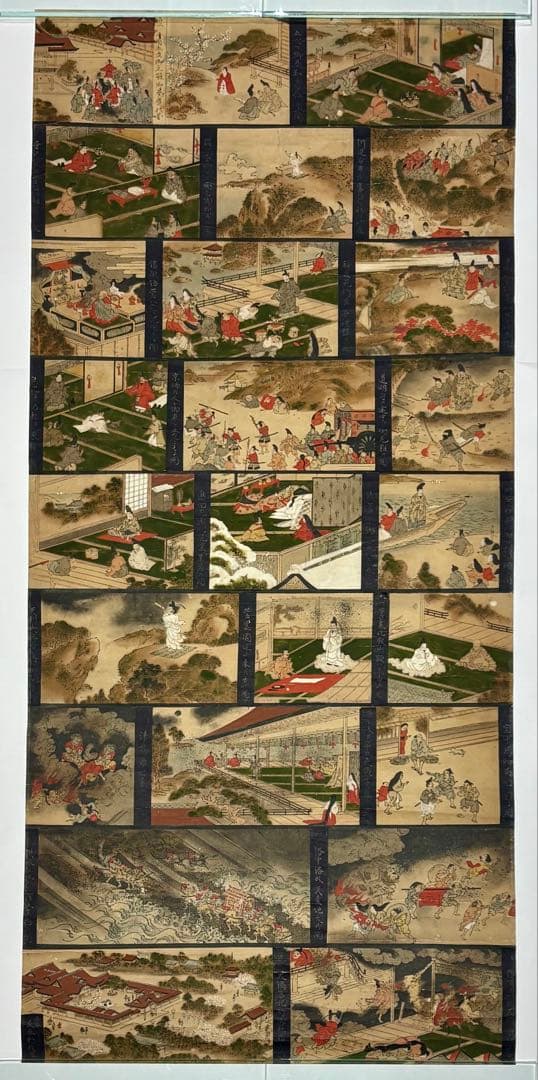 「北野天神縁起絵伝」彩色木版画 1枚|北野天満宮 神社 木版画 江戸時代