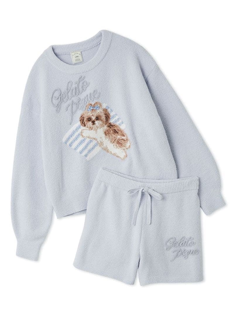 ジェラートピケ シーズージャガードプルオーバー&ベビモコショートパンツセット