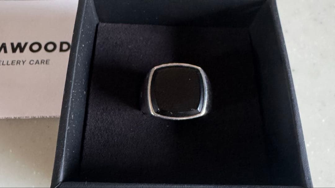 アクセサリー TOMWOOD Cushion Black Onyx Ring 58