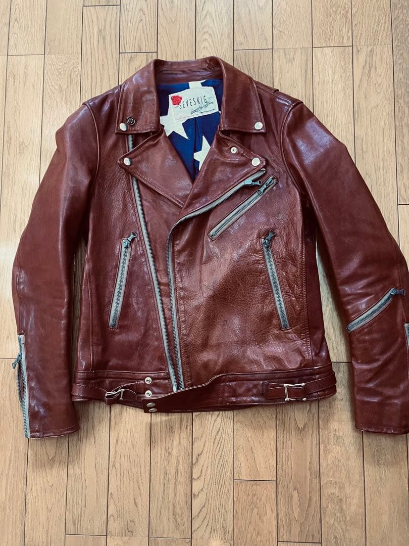 古*賀様 SEVESKIG(セヴシグ) 馬革　レザーライダースジャケット