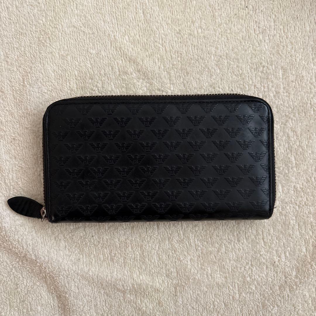 エンポリオアルマーニ ブラックレザー長財布