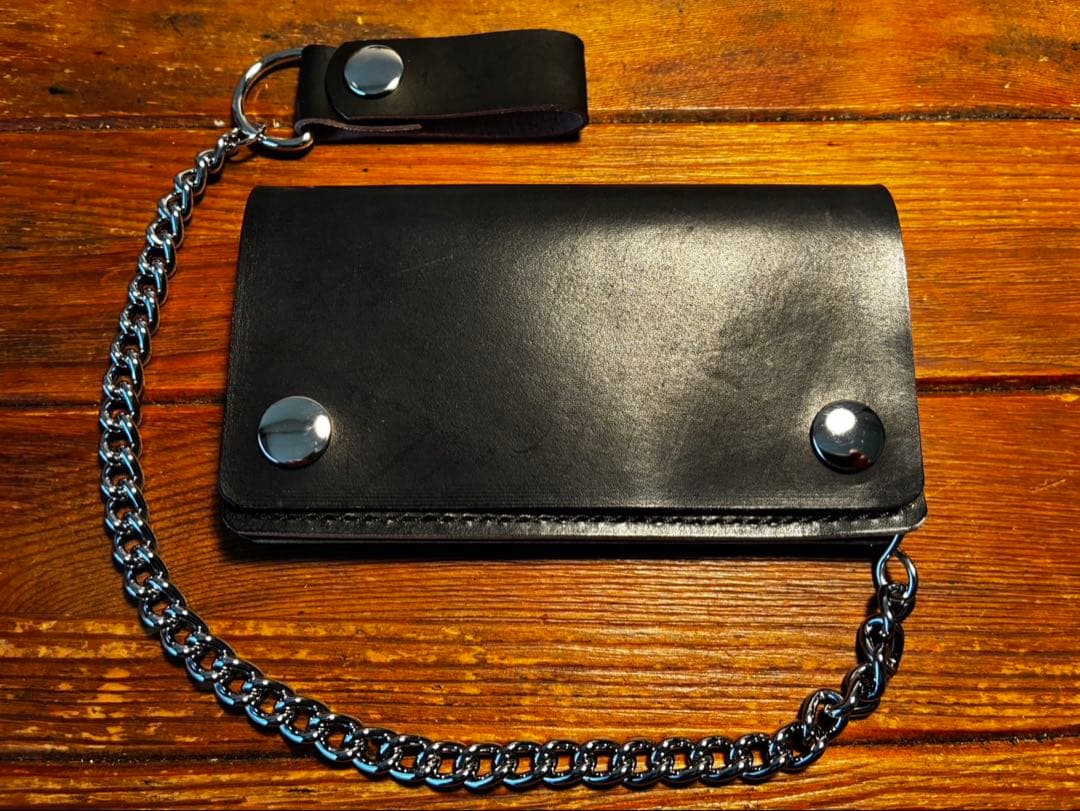 ショートトラッカーウォレット　栃木レザー　茶芯　トラッカーウォレット　ブラック トラッカーウォレット 茶芯 栃木レザー – BACKORDER