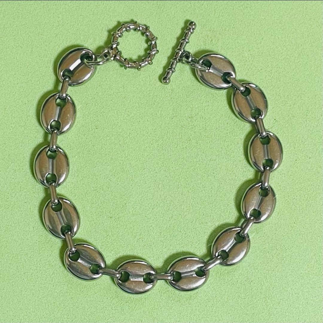 コーヒー豆チェーン・シルバーブレスレット11mm幅 メキシカン